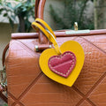 Twin Heart Leather Charm