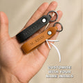 Set of 2 Customized Leather Keychains