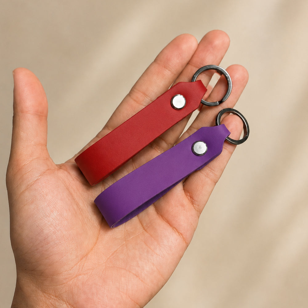 Set of 2 Customized Leather Keychains