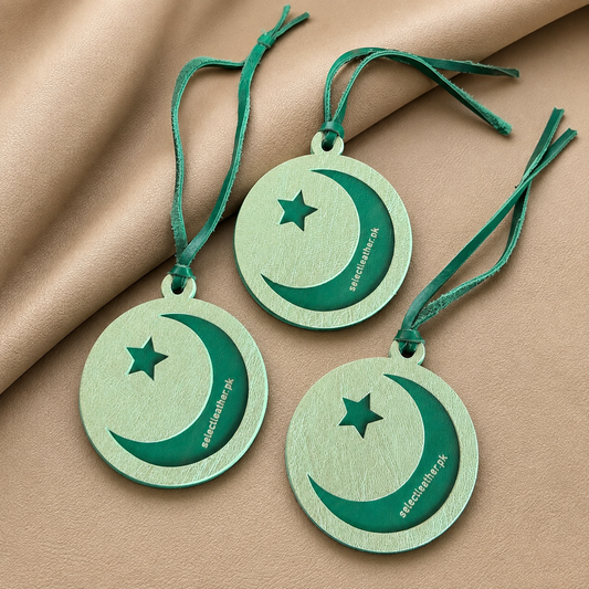 Leather Moon Charm