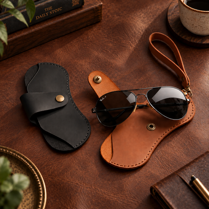 Personalized Leather Glasses Case